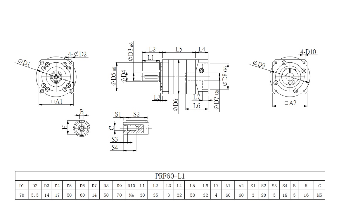 PRF60_L1系列伺服減速機(jī)圖紙