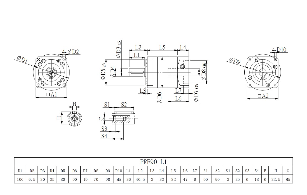 PRF90_L1系列伺服減速機(jī)圖紙