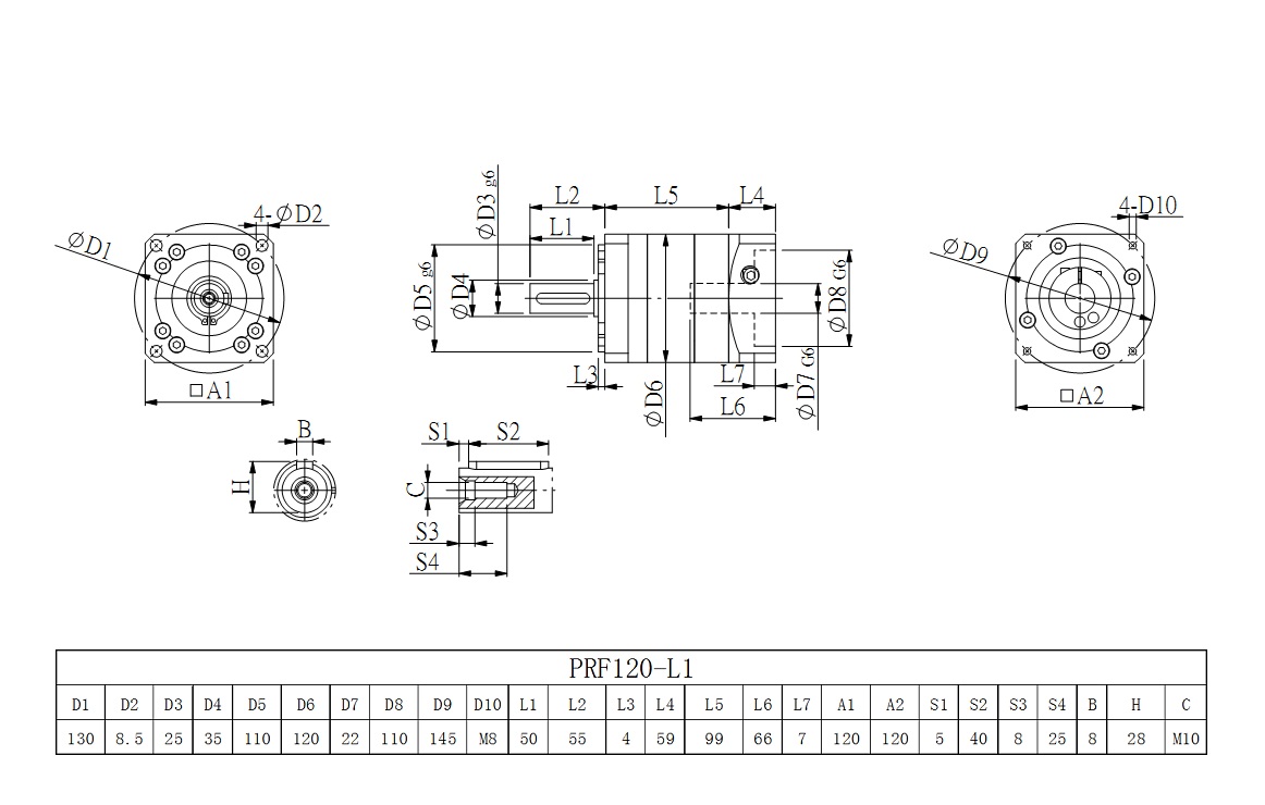 PRF120_L1系列伺服減速機(jī)圖紙
