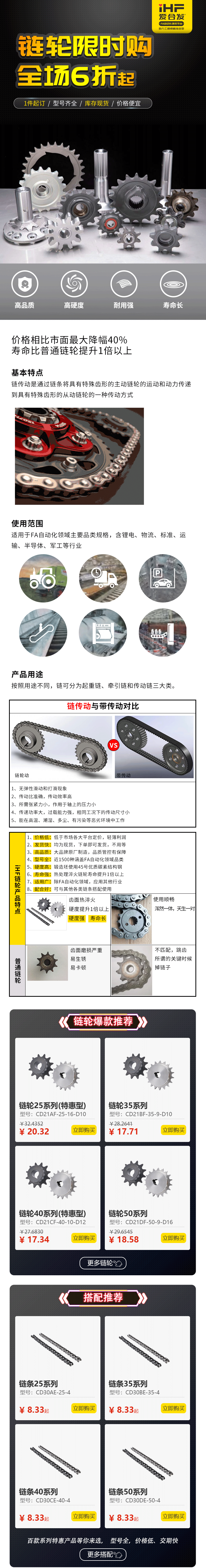 特惠現(xiàn)貨：鏈輪鏈條，成套搭配，更省錢、更耐用！