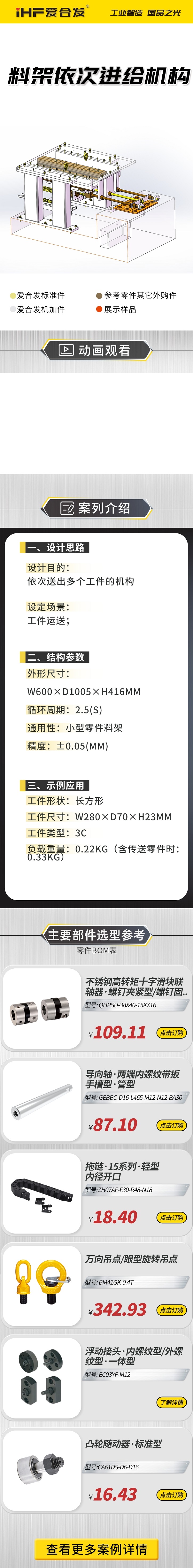 案例剖析：愛合發(fā)料雜架依次進給機構(gòu)！